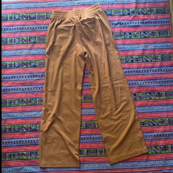 Cato High Waist Wide Leg Dress Pants with Bronze Colored Sash 2 Deep Pockets MED - Picture 2 of 7